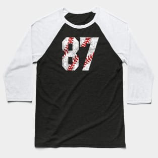 Vintage #87 Baseball Laces Baseball Mom Jersey Love Baseball Baseball T-Shirt